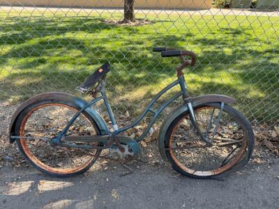 Vintage Step-Through Cruiser Bicycle, Steel Frame, 26" Wheels, Single Speed, Restoration Candidate