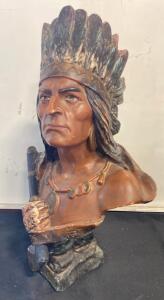 1973 Universal Statuary Corp Native American Chief Bust, Model 272, 22" Tall ( SP2 )