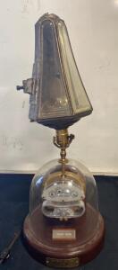 Vintage GE I-50-S Kilowatt Hour Meter Lamp, Idaho Power Commemorative, Wood Base, Glass - Dome - Works
