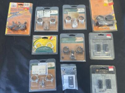 Weaver & Leupold Scope Rings and Mount Bases Lot &ndash; 1" Aluminum, Quick Detach, Remington 700 Fit