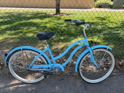 26" Light Blue Beach Cruiser Bicycle, Single-Speed, Coaster Brake, Steel Frame