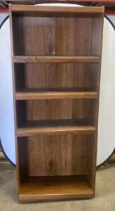 4-Shelf Medium Walnut Laminate Bookcase, 48" H x 36" W x 12" D