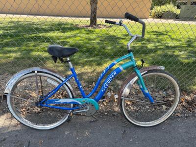 Chrysler F-Cruiser 26" Steel Frame Single Speed Women's Step-Through Bike, Blue/Teal, Coaster Brake