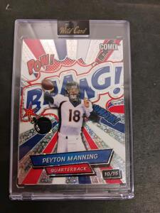 Peyton Manning Wild Card Comix "Baaang!" /15 Serial #10, 2025, Denver Broncos, Holofoil