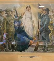 Framed WWI Era "Battlefields" Print with Nezperce Hardware Co. Idaho Advertising, c. 1920s 17&rdquo;x20&rdquo; - 3