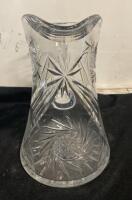 American Brilliant Period Cut Glass Water Pitcher with Starburst and Hobstar Patterns - 2