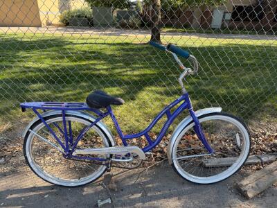 Schwinn Perla Cruiser Bicycle, 18" Steel Frame, 26" Wheels, Blue