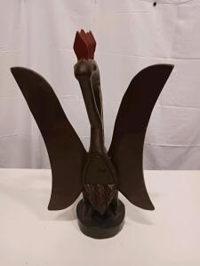 Senufo Sejen Bird Sculpture &ndash; 20" Hand-Carved Hardwood from Ivory Coast