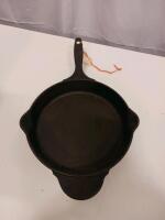 Pair of Cast Iron Skillets, Estimated 8" & 10" Sizes, Dual Pour Spouts, Integral Handles - 3