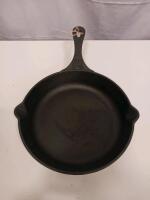 Pair of Cast Iron Skillets, Estimated 8" & 10" Sizes, Dual Pour Spouts, Integral Handles - 4