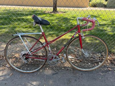 Raleigh Super Course Mixte Vintage Road Bike, 10-Speed, 27" Wheels, Red, Steel Frame
