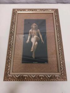 Ornate Gold Framed "COLORA" Nude Art Print, 16.5"x11", Vintage Photograph, Glass
