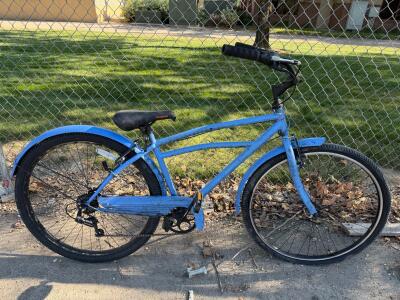 Magogo Cruiser Bike, 26" Wheels, 7-Speed, Blue, Steel Frame