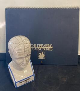 L.N. Fowler Phrenology Head Bust, 11.5" Ceramic, Late 19th Century