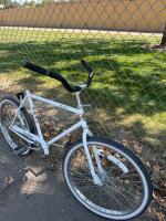 White Steel Single-Speed Street Cruiser Bike, 26" Wheels, Coaster Brake, Frame 18-19", No Saddle - 2