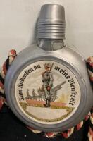 German WWII Commemorative Canteen/Flask with Dual-Sided Decoration and Twisted Cord - 2