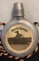 German WWII Commemorative Canteen/Flask with Dual-Sided Decoration and Twisted Cord - 3