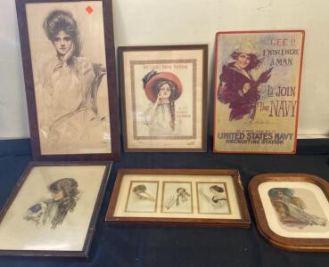 Framed Vintage Prints and Advertising Art (Early 20th Century)