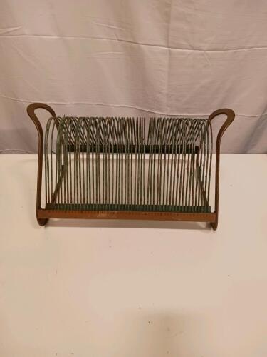 Antique Desktop Letter/File Sorter Rack with 50 Slots and Built-in Ruler