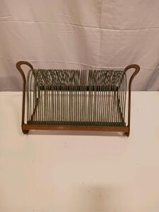 Antique Desktop Letter/File Sorter Rack with 50 Slots and Built-in Ruler