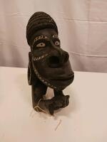 African Tribal Carved Wooden Bust, Baule Style, 10&ndash;12" Tall, Mid-20th Century - 2