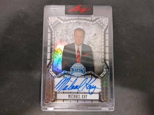 Leaf Bronx Legacy Michael Kay Autographed Card 2023, Serial Numbered 49/65, BA-MK1