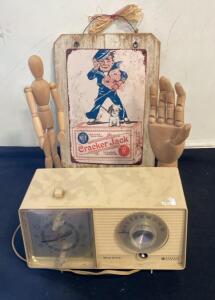Vintage Cracker Jack Metal Wall Sign with Sailor Boy Mascot, 12" x 8" - Vintage Radio and More