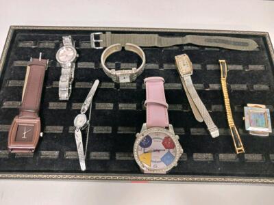 Mixed Lot of 8 Analog Wristwatches &ndash; Geneva, Multi-Color, Metal & Leather Bands, Women&rsquo;s Fashion