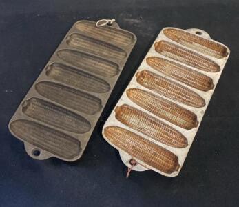 Griswold & Wagner Cast Iron Cornbread Corn Stick Pans, 7-Slot, Patent 1920, Vintage USA