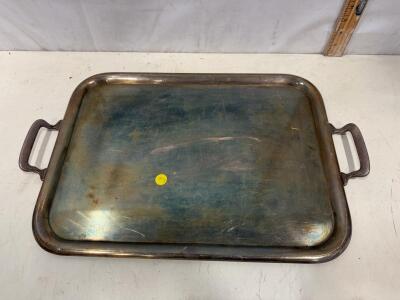 Reed & Barton USN Rectangular Silverplate Serving Tray, Model 1741/18, 24"x16", WWII Era Navy