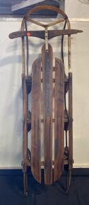Flexible Flyer Silver Streak Wooden Snow Sled with Steel Runners and Steering Bar