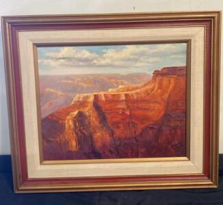Framed Oil Painting of Grand Canyon Landscape, . 24&rdquo; x 28&rdquo;