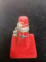 Handmade Sterling Silver Stackable Rings Set &ndash; Twisted Wire, Turquoise, Dangles, Heart Design