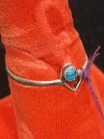 Handmade Sterling Silver Stackable Rings Set &ndash; Twisted Wire, Turquoise, Dangles, Heart Design - 2