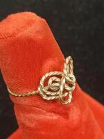 Handmade Sterling Silver Stackable Rings Set &ndash; Twisted Wire, Turquoise, Dangles, Heart Design - 4