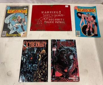Lot of 4 Vintage Comics: Deathblow #3, Cybernary #2, Warlord #40 & #70, DC and Image, 1980s&ndash;1990s