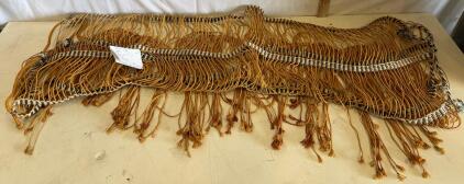 Hand-Braided Rope Shoo Fly for Horse, 48" x 14", Multi-Color Fringe, Snap Clips, #942