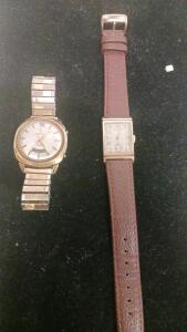 Bulova Accutron Astronaut Mark II Tuning Fork GMT Gold Watch & Hamilton Vintage Rectangular