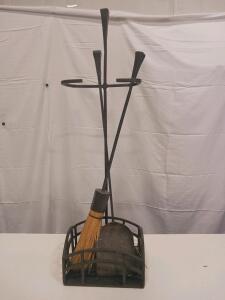 Fireplace Tool Set with Stand &ndash; Includes Broom, Shovel, Poker