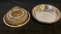 Antique English Silver-Plated Covered Serving Dish with Fluted Design and Ornate Finial - 2