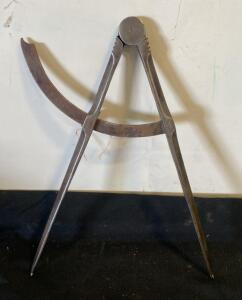 Large Antique Outside Caliper Divider with Arc Adjustment Arm, c. 19th-20th Century