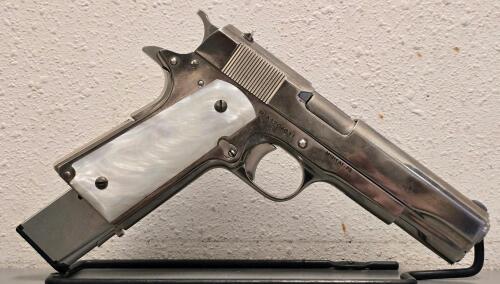 Rock Island Armory M1911 A1-FS .45 ACP, Stainless, Custom Pearl Grips, Serial RIA1704631
