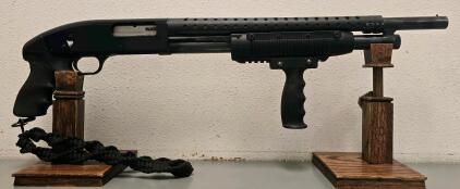 Maverick 88 12GA Pump Shotgun, 18.5" Barrel, Hogue Pistol Grip, Heat Shield, Vertical Foregrip