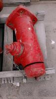 Municipal Dry Barrel Fire Hydrant, Red, 6" Inlet, 36" Height, Cast Iron, w/ Cap & Chain, inspect in person - 2