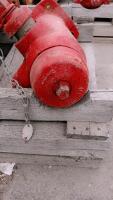 Municipal Dry Barrel Fire Hydrant, Red, 6" Inlet, 36" Height, Cast Iron, w/ Cap & Chain, inspect in person - 3