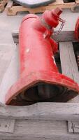 Municipal Dry Barrel Fire Hydrant, Red, 6" Inlet, 36" Height, Cast Iron, w/ Cap & Chain, inspect in person - 4