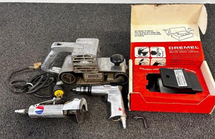 Porter-Cable 165 Sander (Tested And Works), Nu-Mark Air Drill, DeVilbiss Cut-Off, Dremel 217 Pedal, Accessories (Location 2)