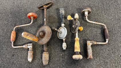 Vintage Hand Drills & Braces: Millers Falls 1425, Stanley 919-10IN, Worth Eggbeater