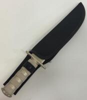 Fixed Blade Survival Knife, Stainless Sawback Blade, Aluminum Handle, Nylon Sheath, Lanyard - 4