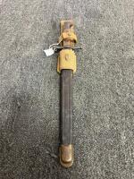 Italian Carcano 1941 Bayonet w/ R.S. Torino Mark, 1935 Scabbard, Canvas Frog, Wood Grips - 5